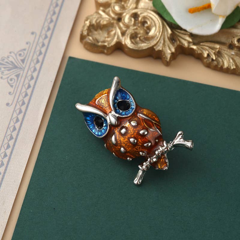 Baroque brooch cross crown animal pin