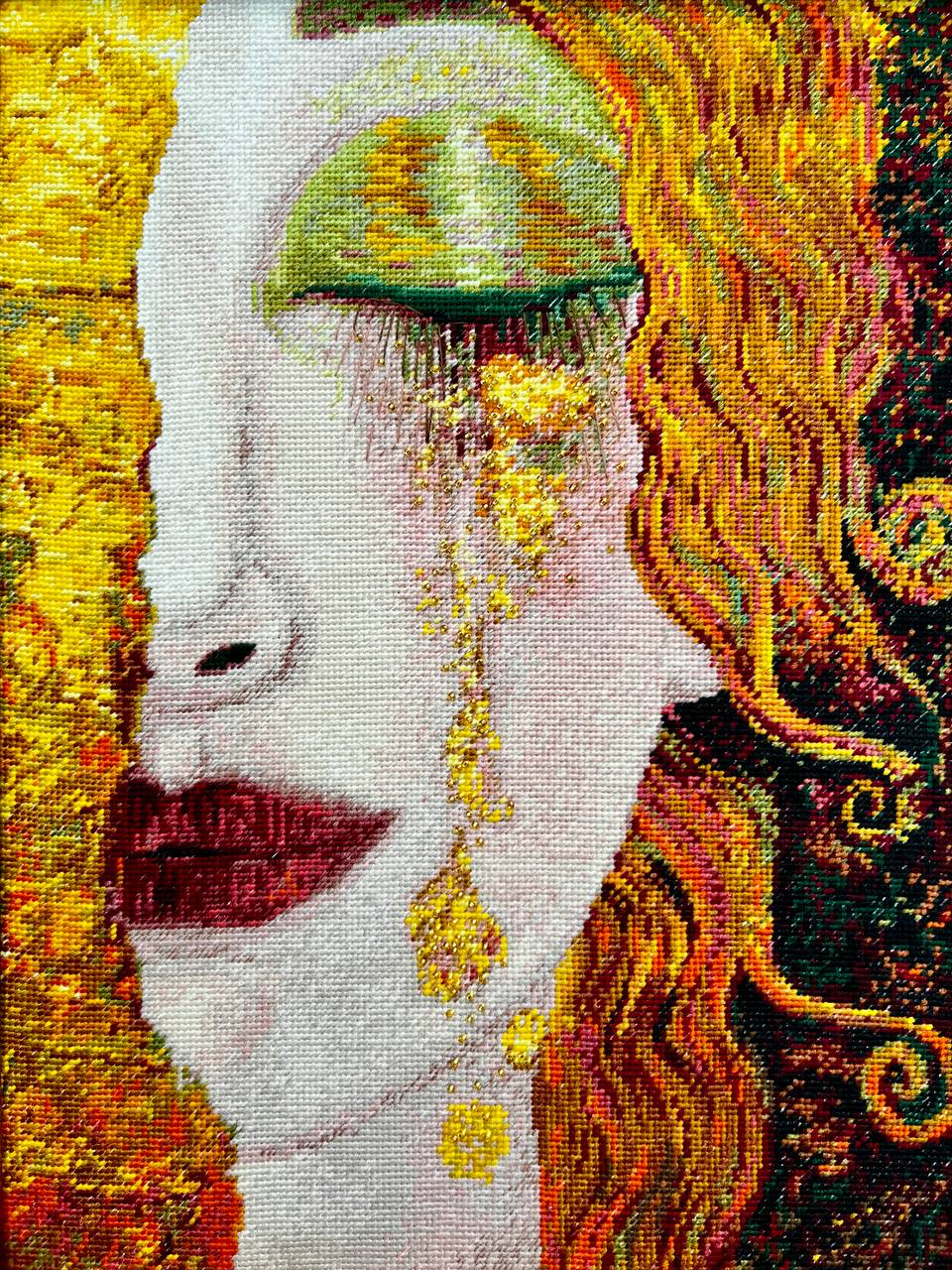 RIOLIS Cross Stitch Kit Golden Tears 2314 Klimt Portrait