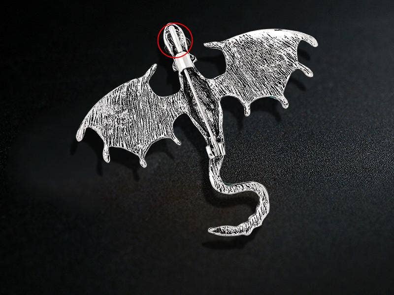 Vintage Oil Drip Cartoon Flying Dragon Brooch