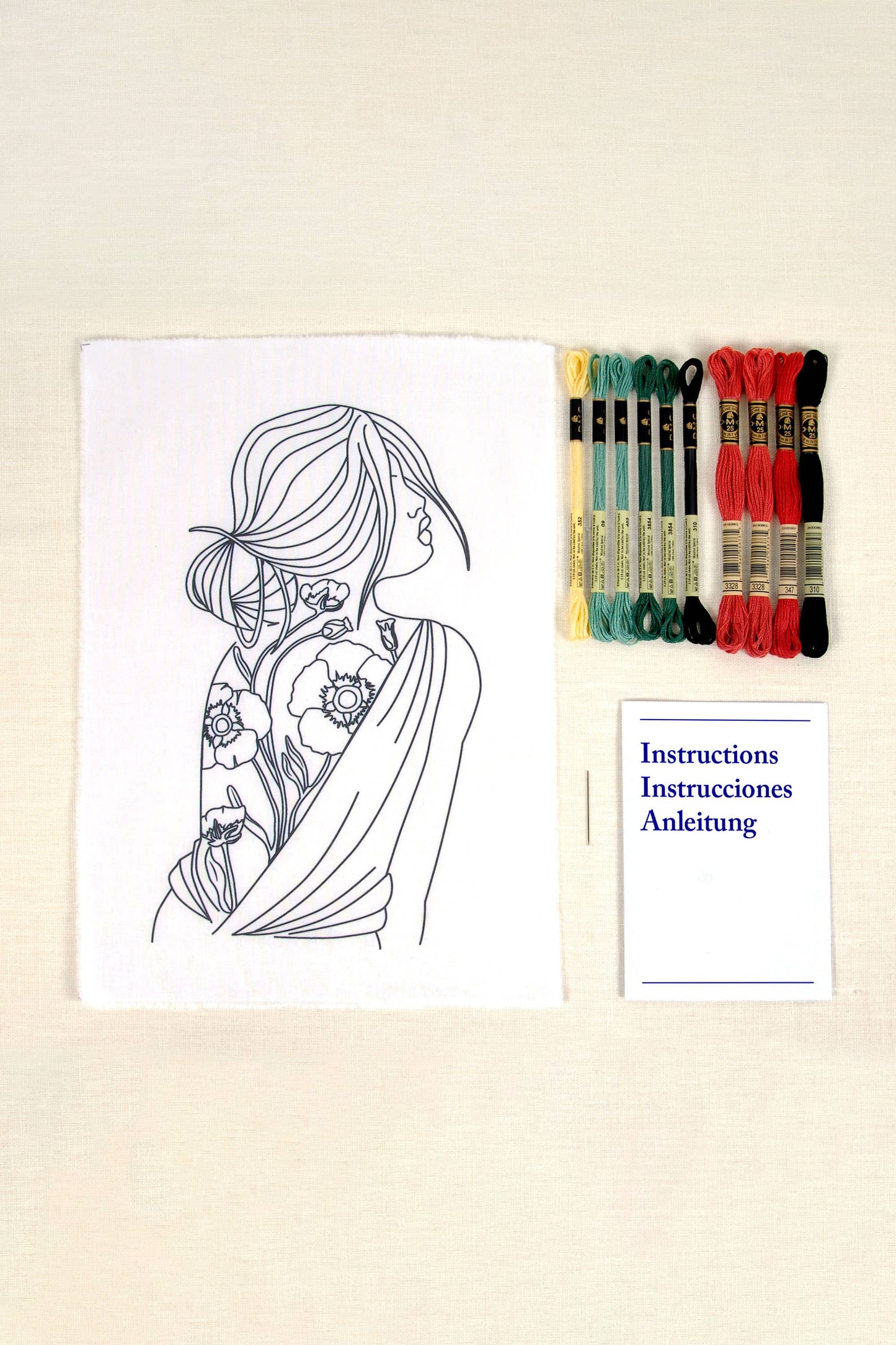 DMC Designer Embroidery Kit - Portrait Poppies, TB202S