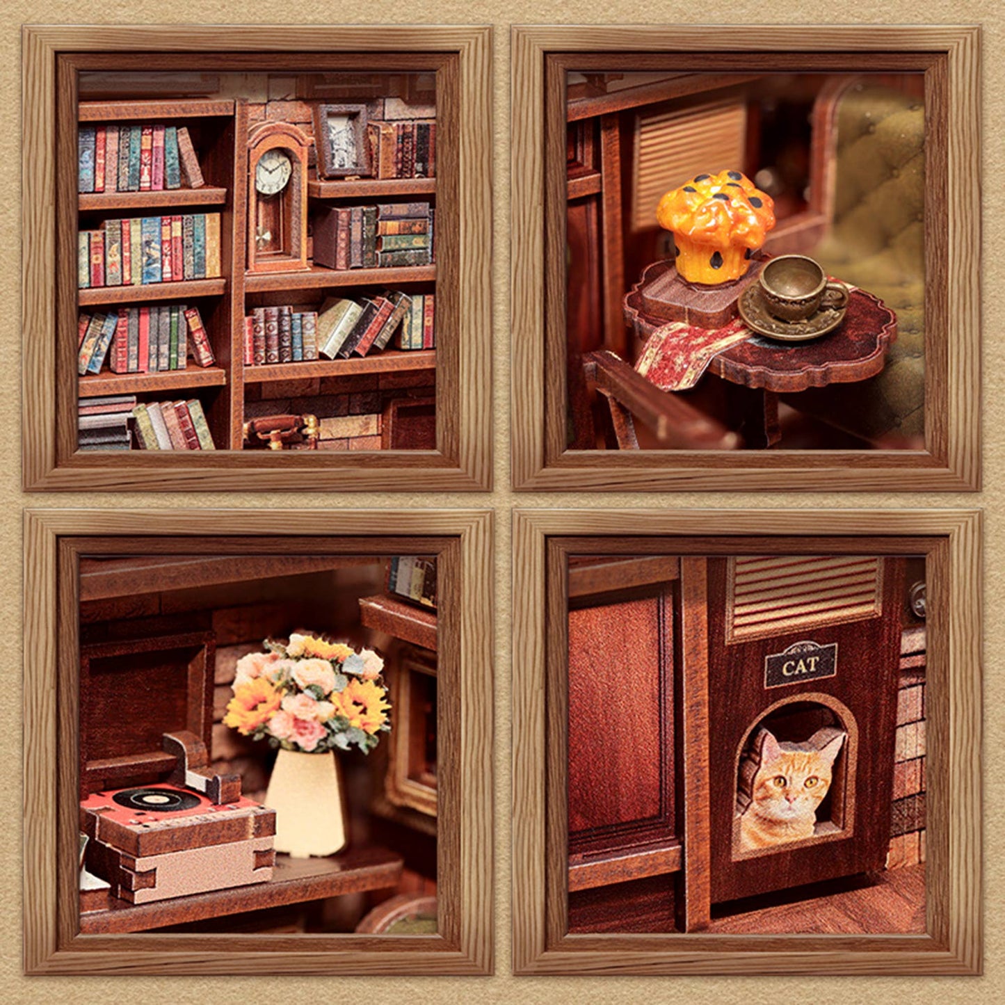 DIY Book Nook Kit: Corner Coffee Shop