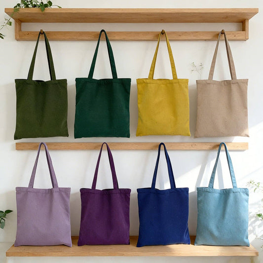 2026 Spring Summer Colored Blank Canvas Tote Bag
