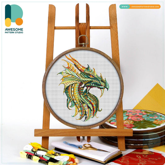 CS228 Mandala Dragon, Counted Cross Stitch Kit