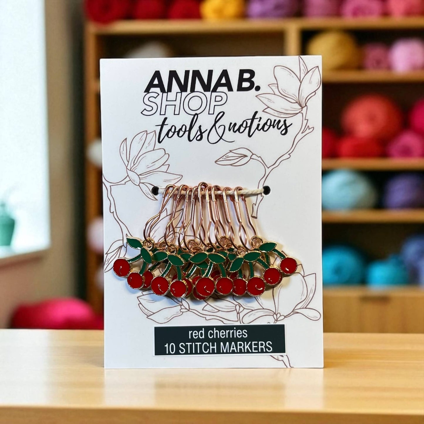 Red Cherries Stitch Markers, Crochet and Knit Tools