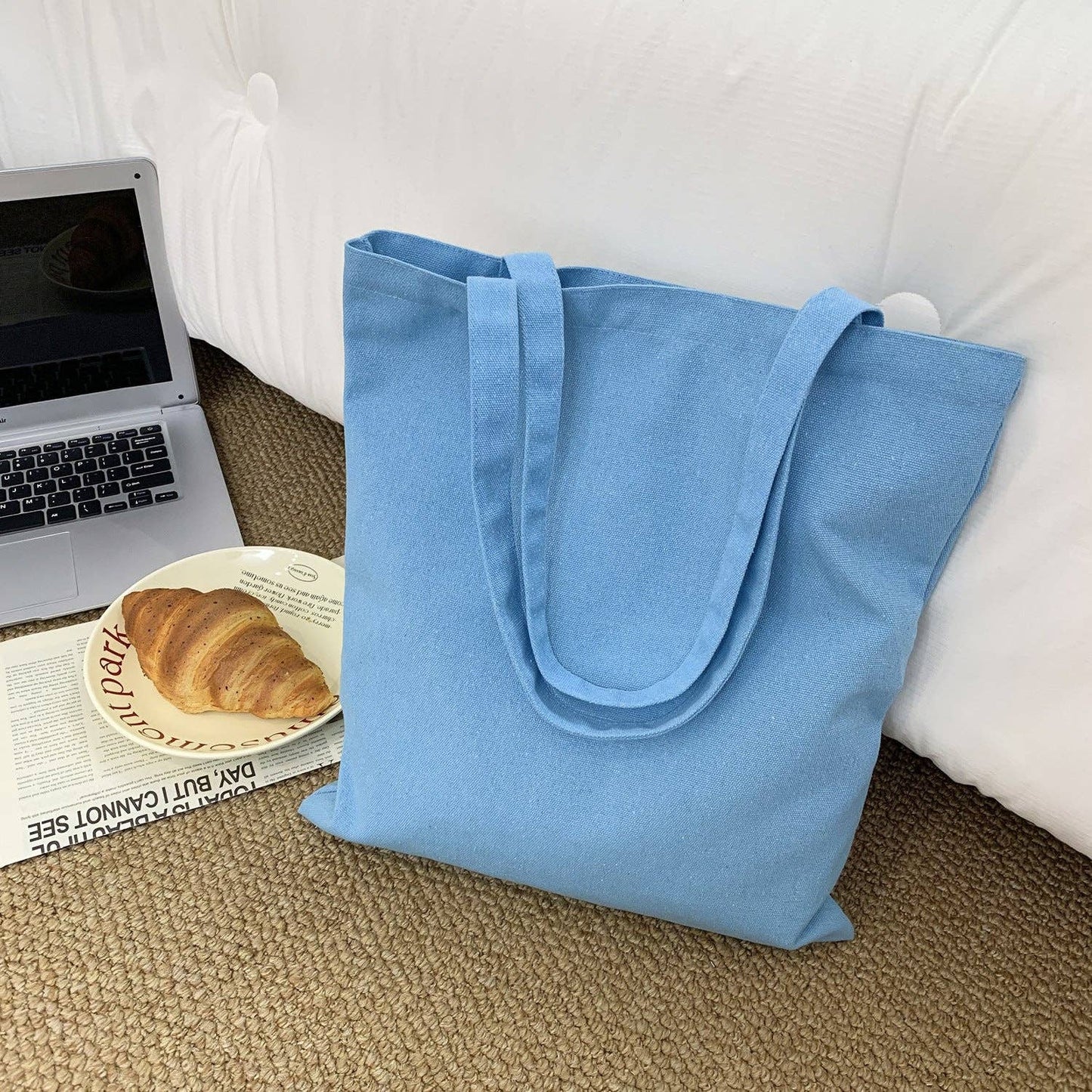 2026 Spring Summer Colored Blank Canvas Tote Bag