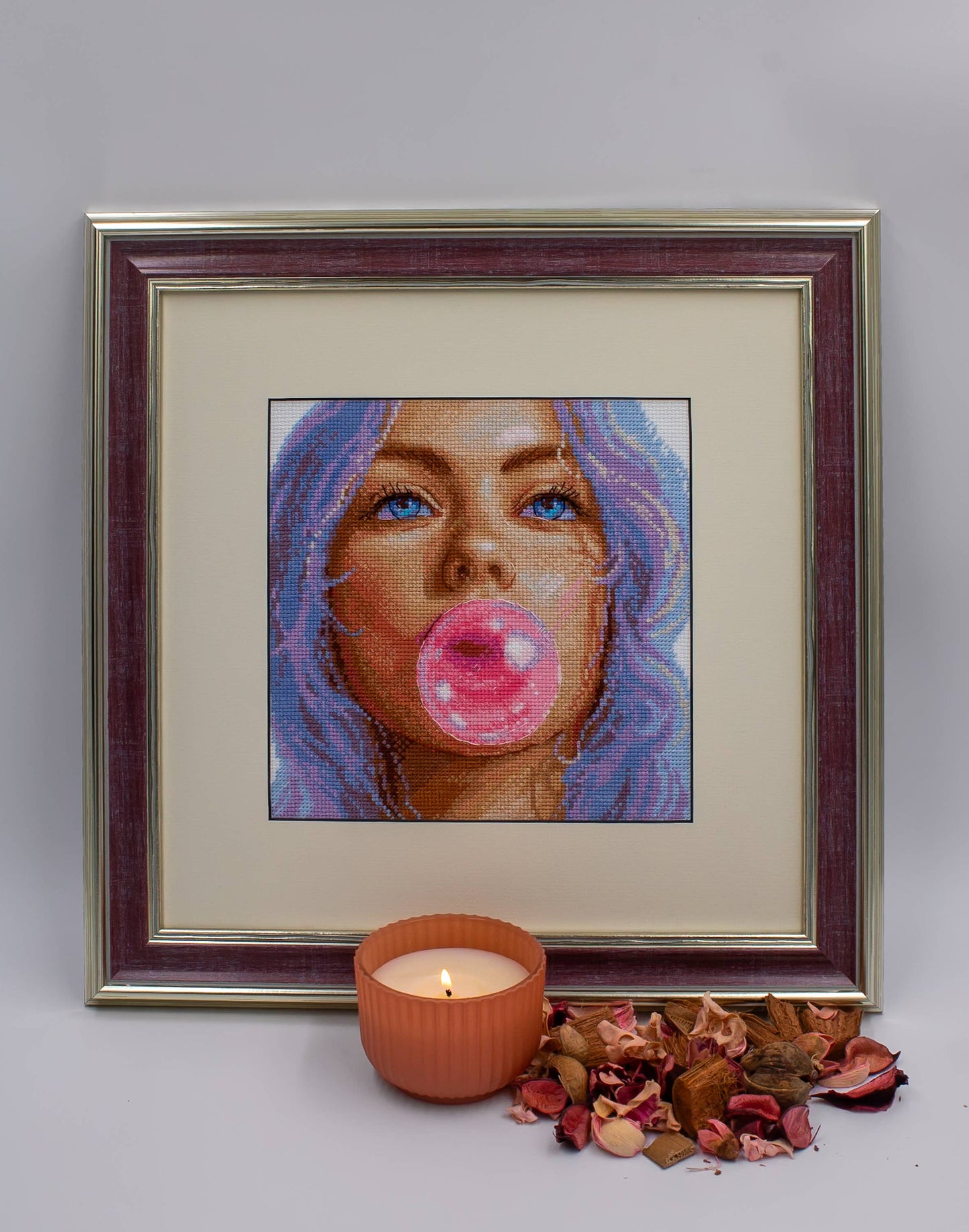 AINE Cross Stitch Kit Bubblegum Dreams A1032 Pop Art Woman