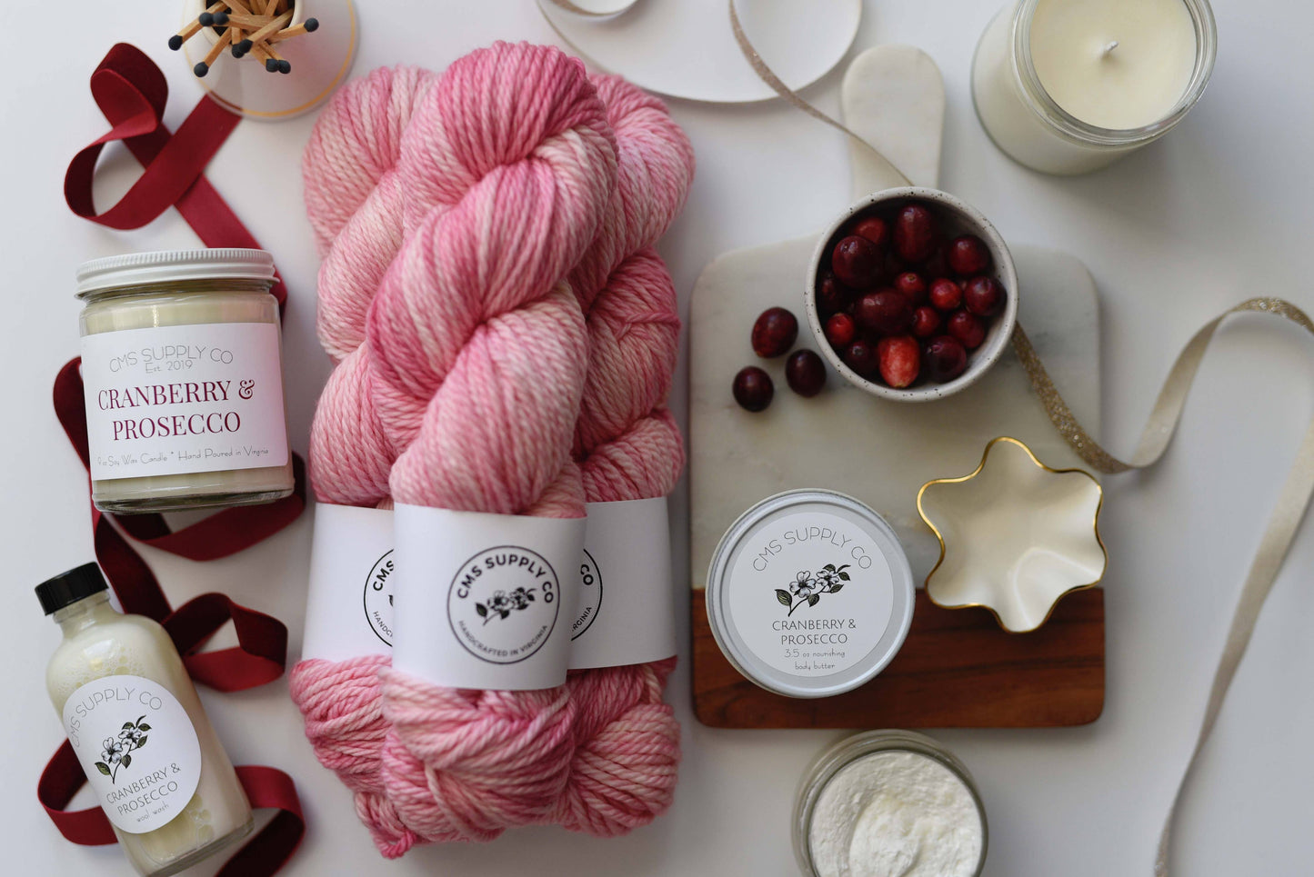 Cranberry & Prosecco - Artisan Dyed Yarn - Multiple Bases 