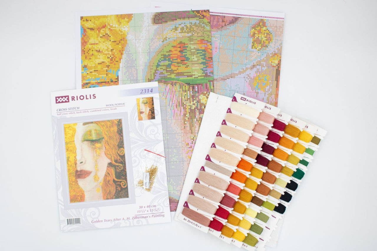 RIOLIS Cross Stitch Kit Golden Tears 2314 Klimt Portrait