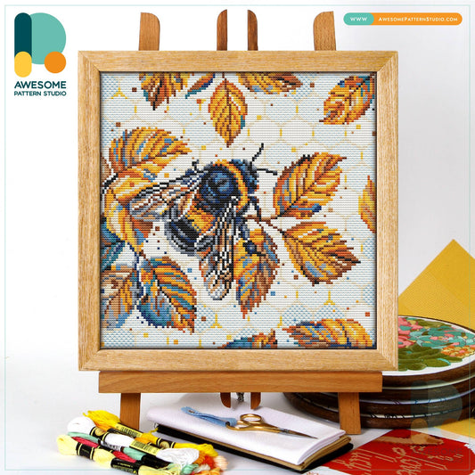 CS2610-1 Bumblebee On The Leaves, Counted Cross Stitch Kit