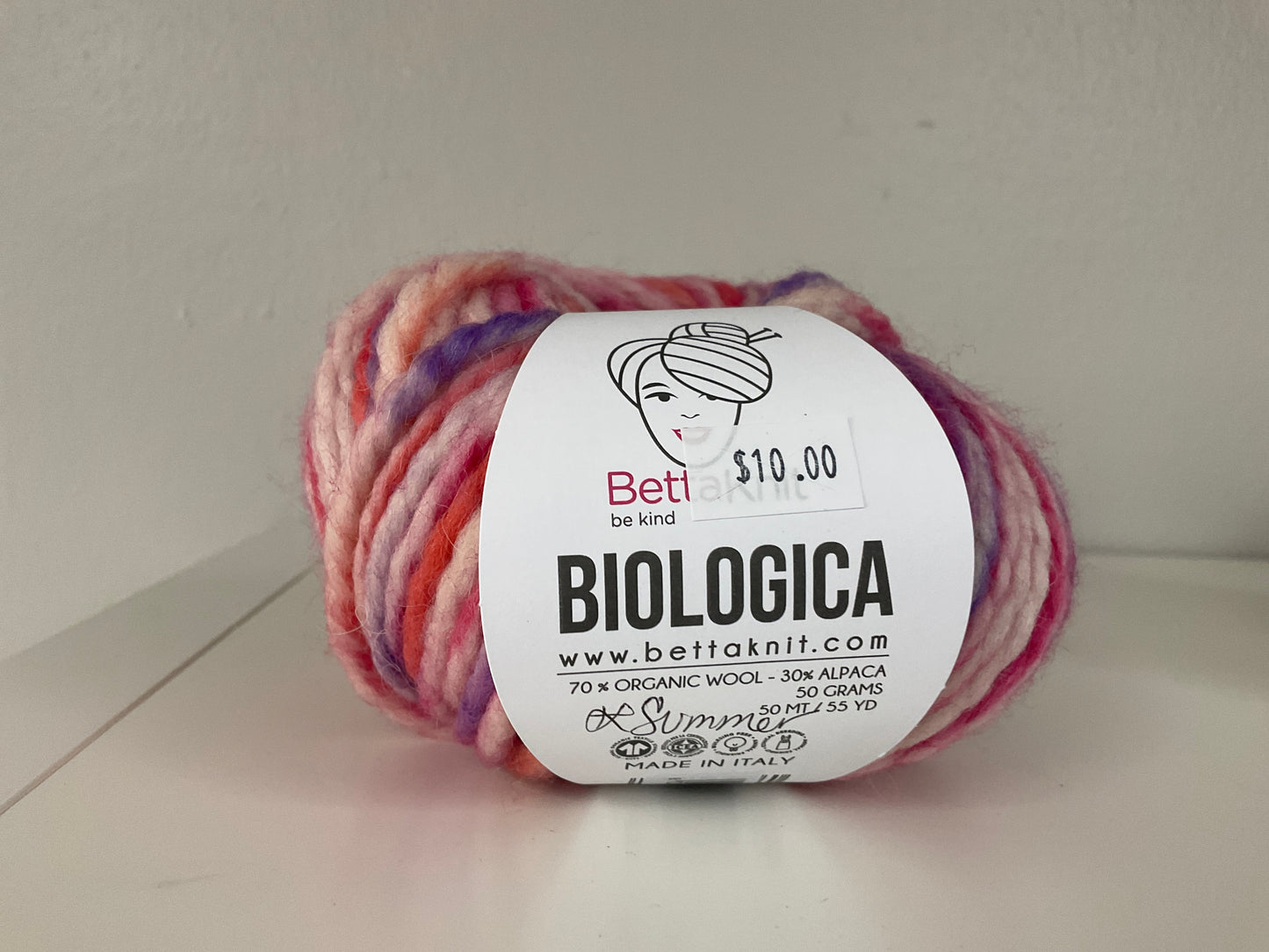 Betta Knit- Biological Print-70% Organic Wool 30% Alpaca Yarn