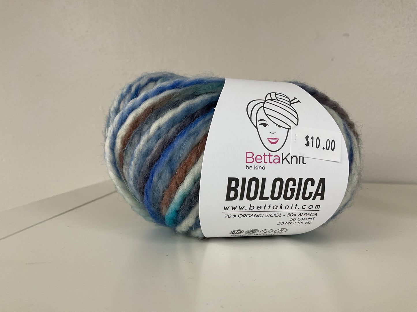 Betta Knit- Biological Print-70% Organic Wool 30% Alpaca Yarn